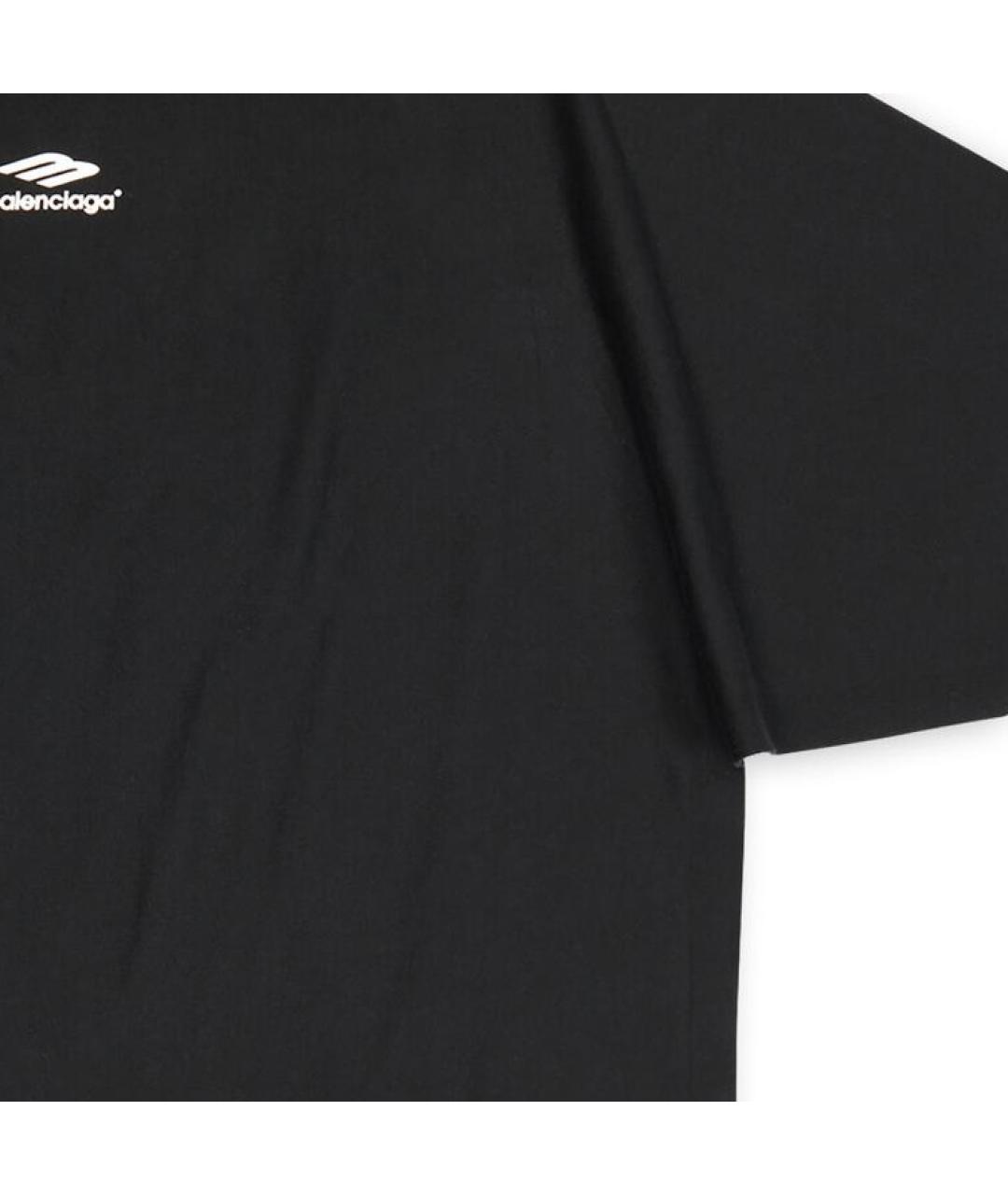 BALENCIAGA Черная хлопковая футболка, фото 5