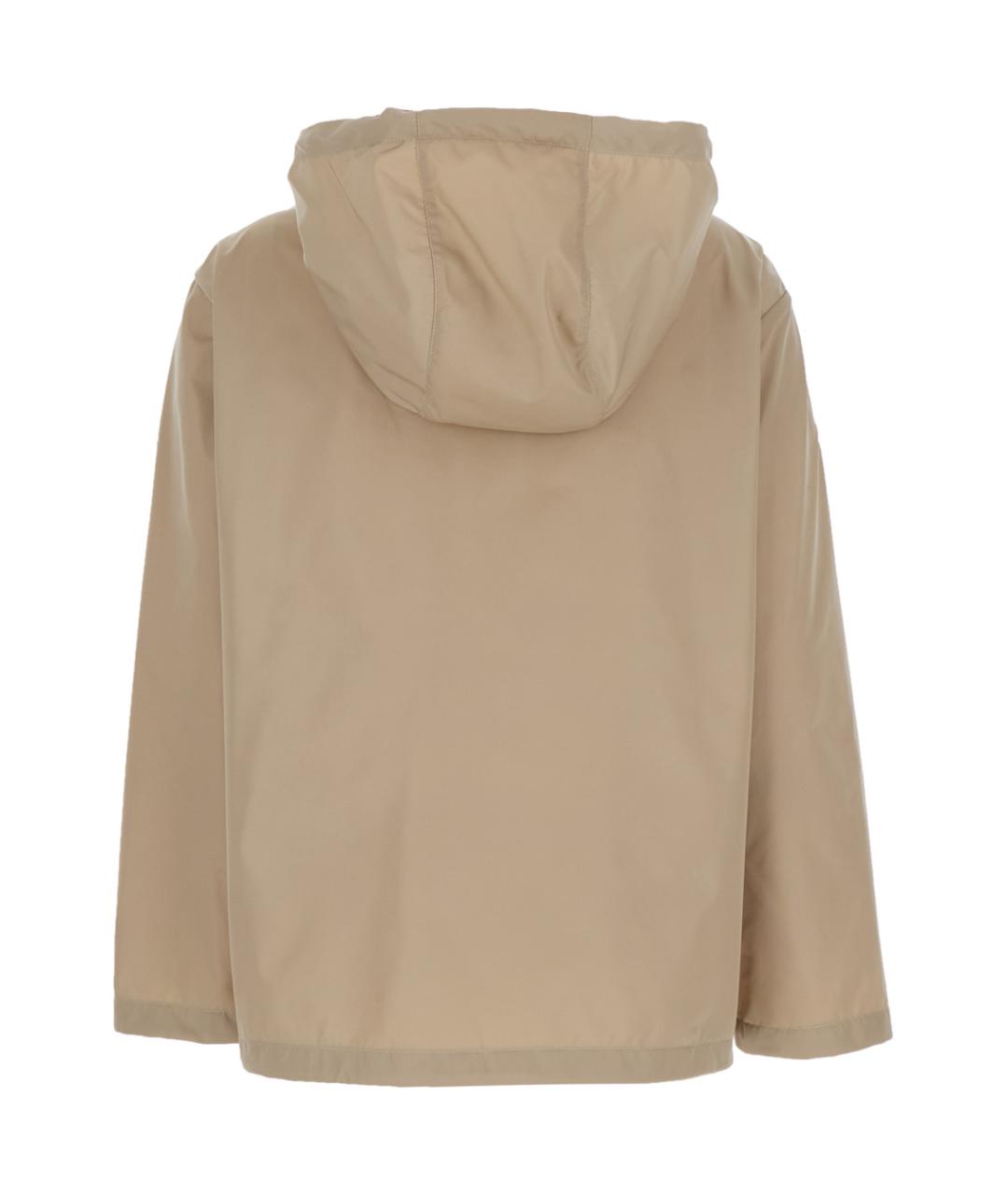 MONCLER Бежевая полиэстеровая куртка, фото 2