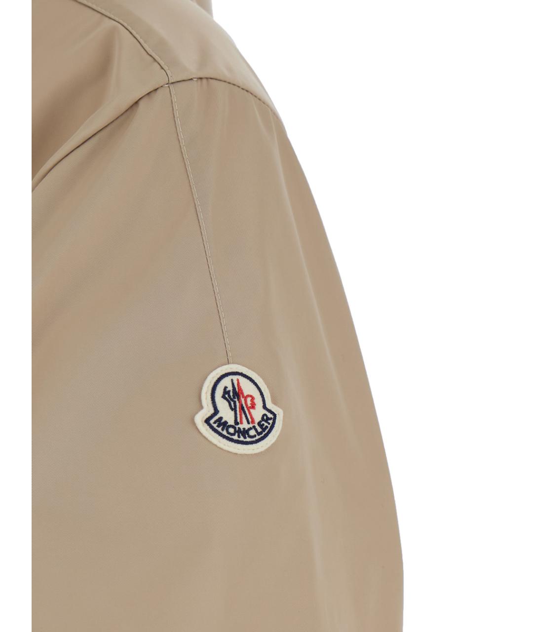 MONCLER Бежевая полиэстеровая куртка, фото 3