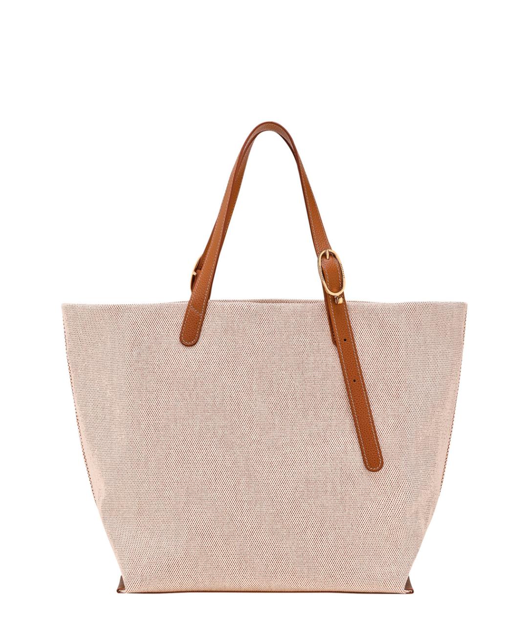 LONGCHAMP Коричневая тканевая сумка тоут, фото 2