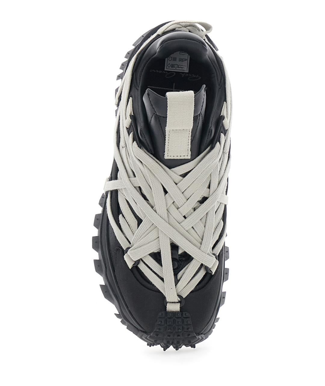 RICK OWENS Черные кожаные кроссовки, фото 4