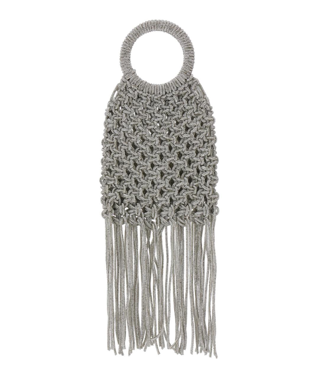 TWENTY FOURHAITCH Серебряная тканевая сумка с короткими ручками, фото 2