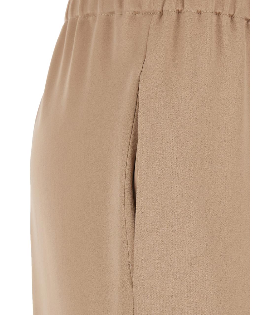 ANTONELLI Бежевые ацетатные прямые брюки, фото 3