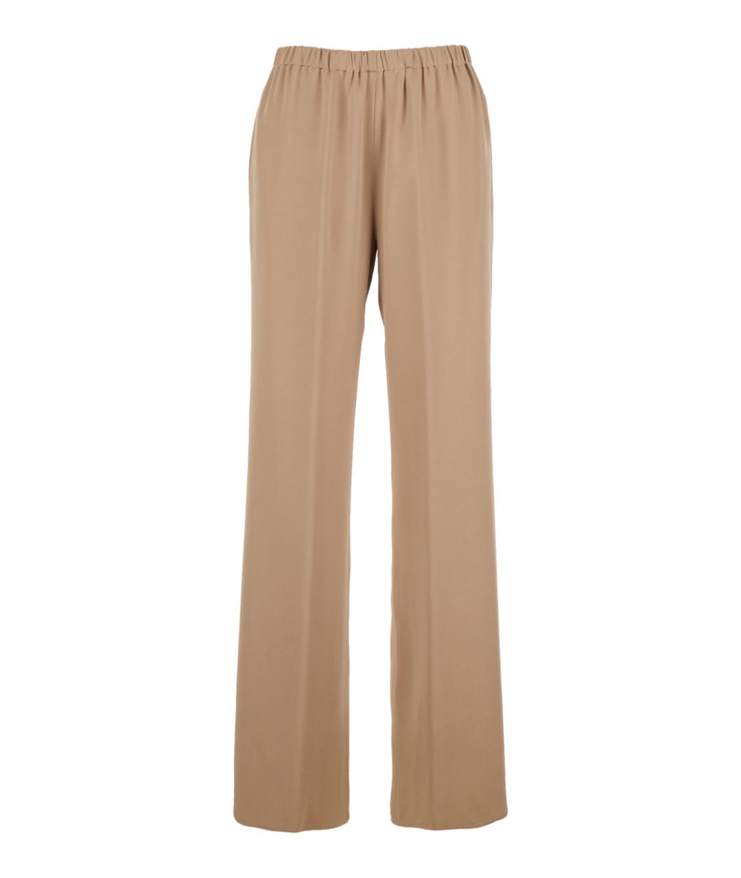ANTONELLI Бежевые ацетатные прямые брюки, фото 1