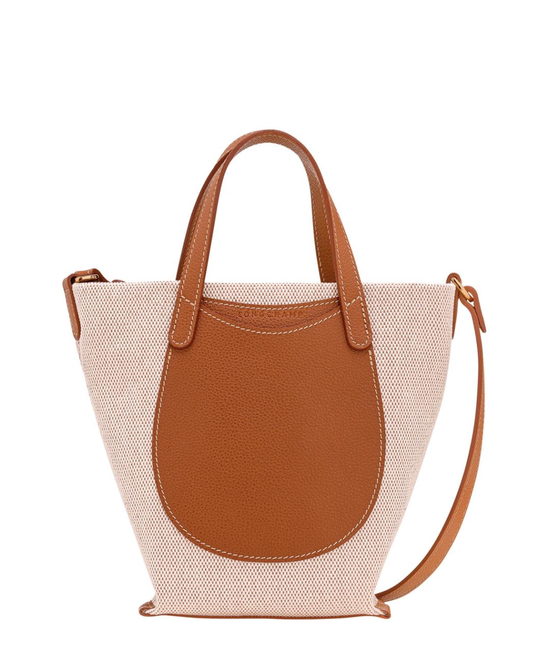 LONGCHAMP Коричневая тканевая сумка тоут, фото 1