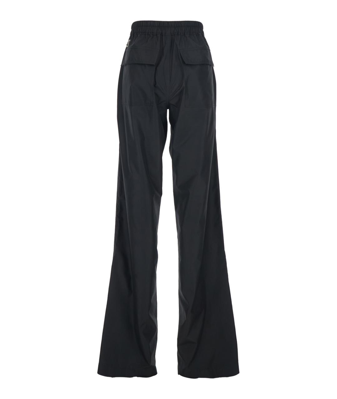 RICK OWENS Черные полиэстеровые прямые брюки, фото 2