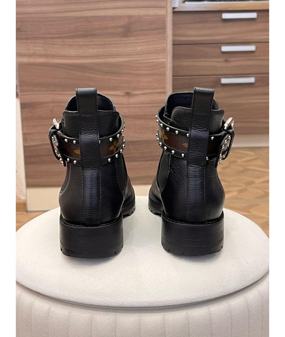 LOUIS VUITTON Черные кожаные ботинки, фото 4
