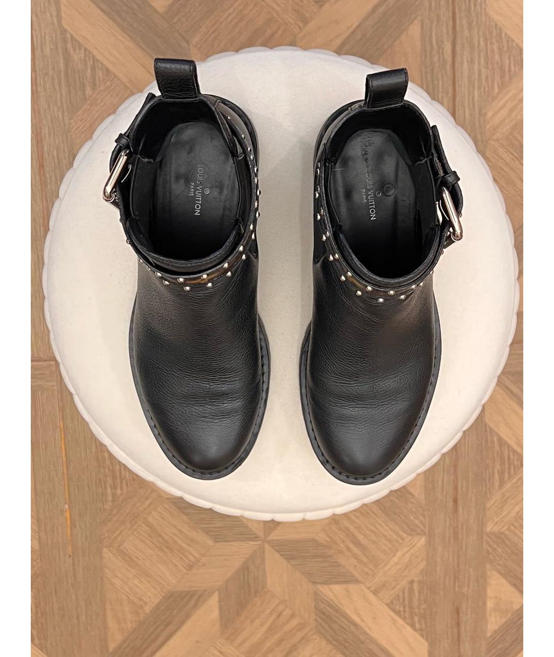 LOUIS VUITTON Черные кожаные ботинки, фото 3