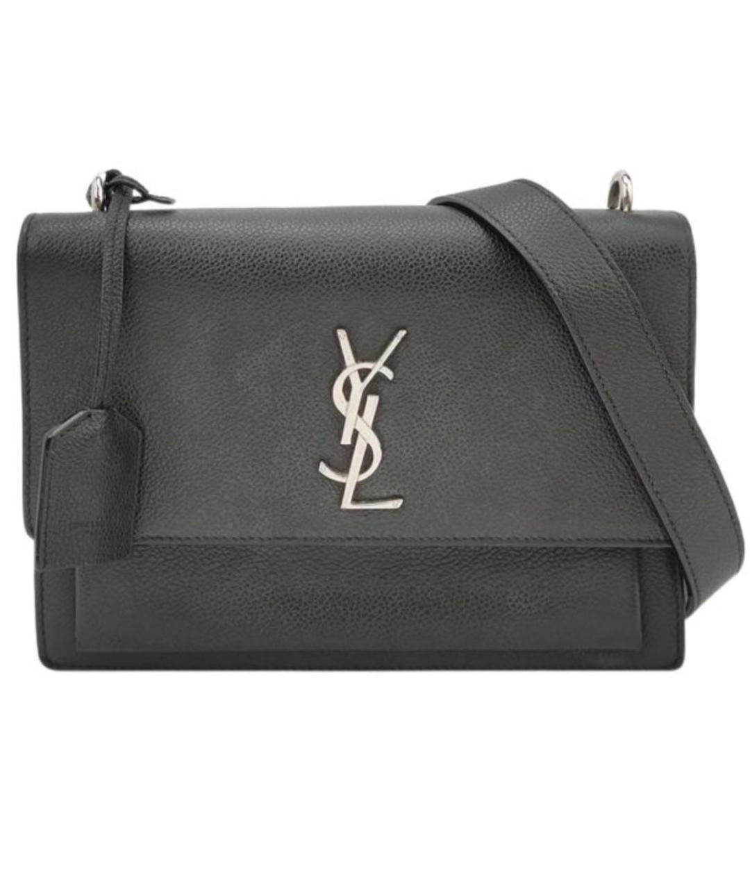 SAINT LAURENT Черная кожаная сумка через плечо, фото 5