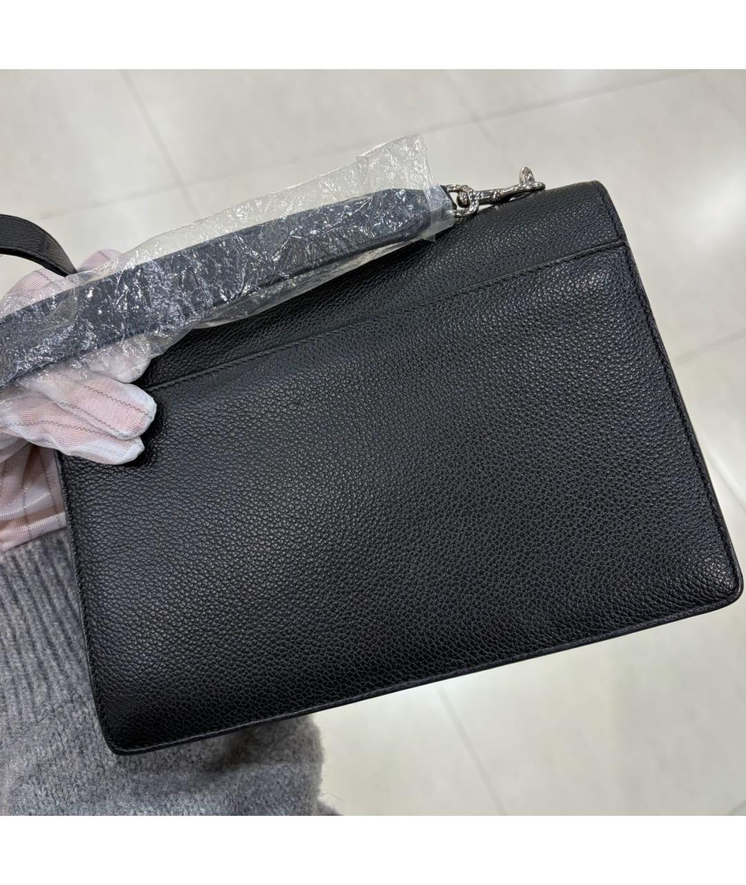 SAINT LAURENT Черная кожаная сумка через плечо, фото 3