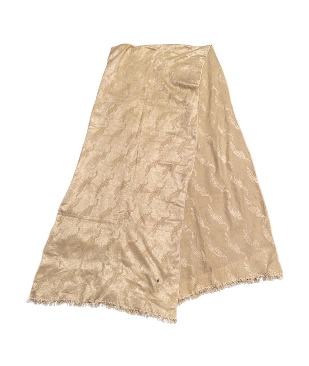 CARTIER Бежевый кашемировый шарф, фото 1