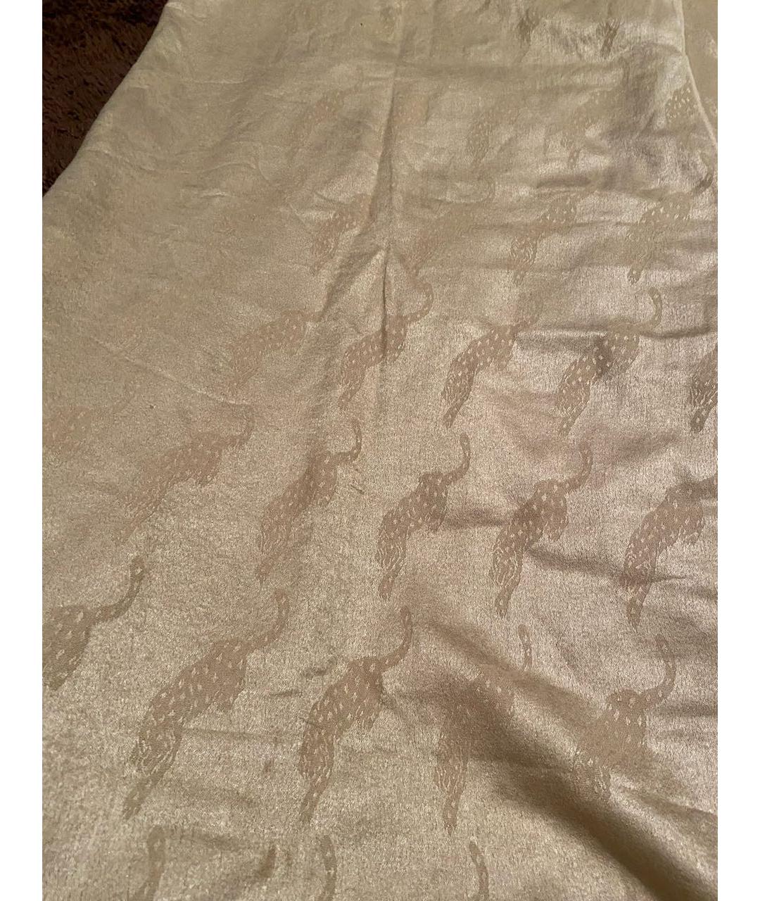 CARTIER Бежевый кашемировый шарф, фото 6