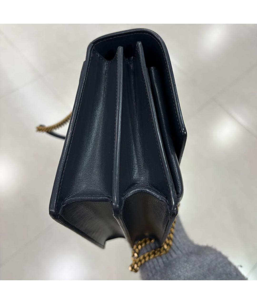 SAINT LAURENT Черная кожаная сумка через плечо, фото 4