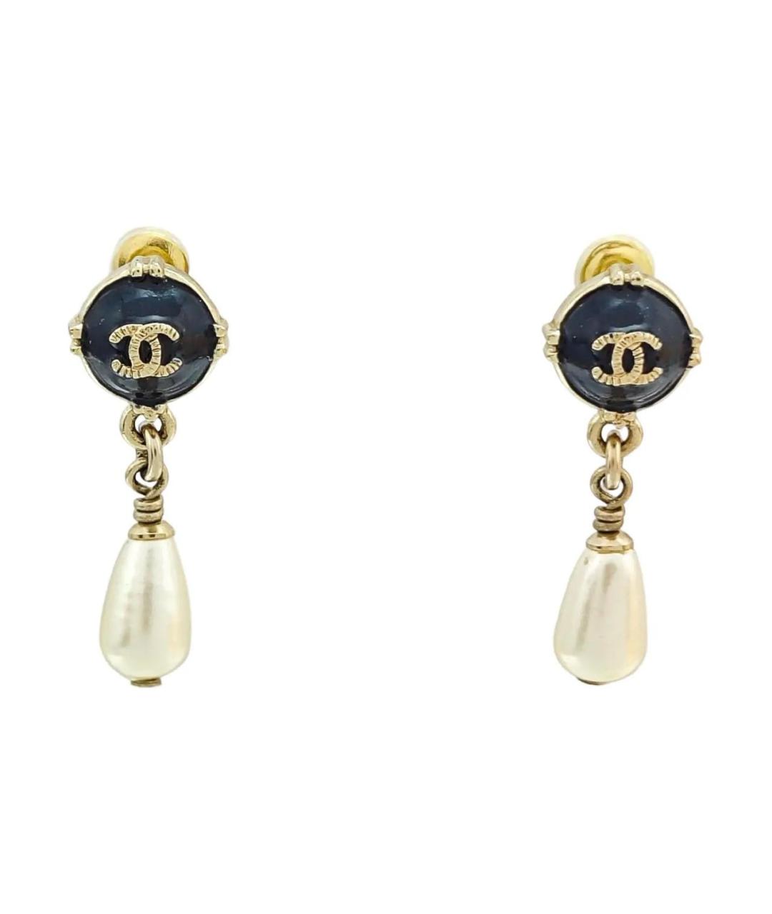CHANEL Черные серьги, фото 1