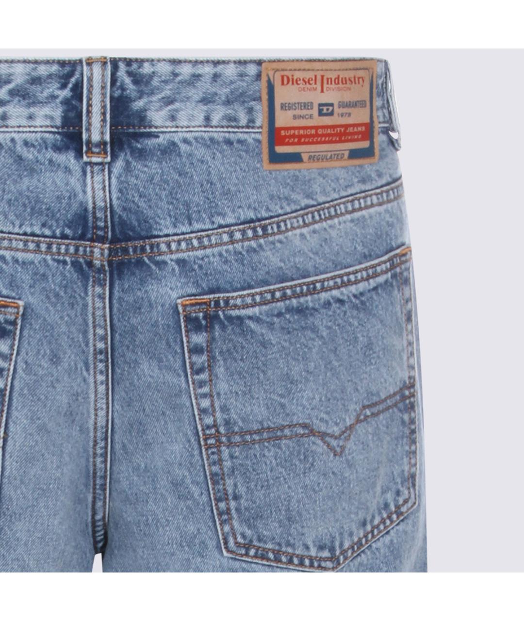 DIESEL Синие хлопковые прямые джинсы, фото 4