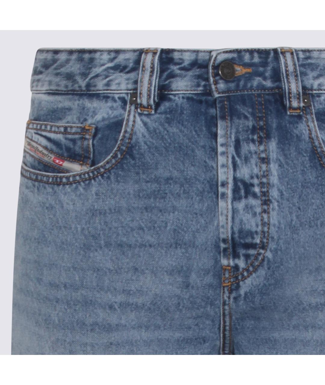 DIESEL Синие хлопковые прямые джинсы, фото 3