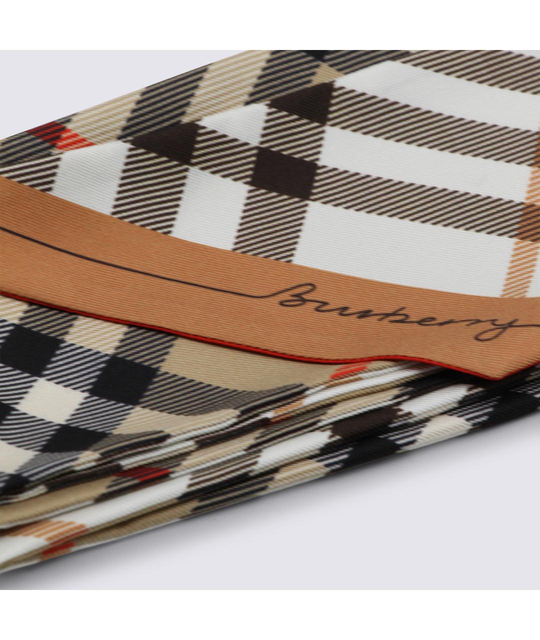 BURBERRY Бежевый шелковый шарф, фото 2
