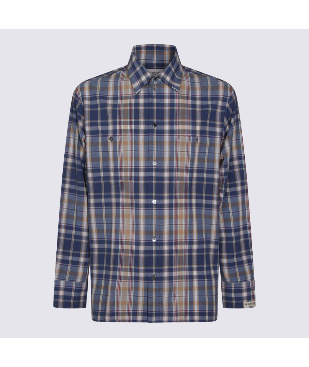 GOLDEN GOOSE DELUXE BRAND Синяя хлопковая кэжуал рубашка, фото 5