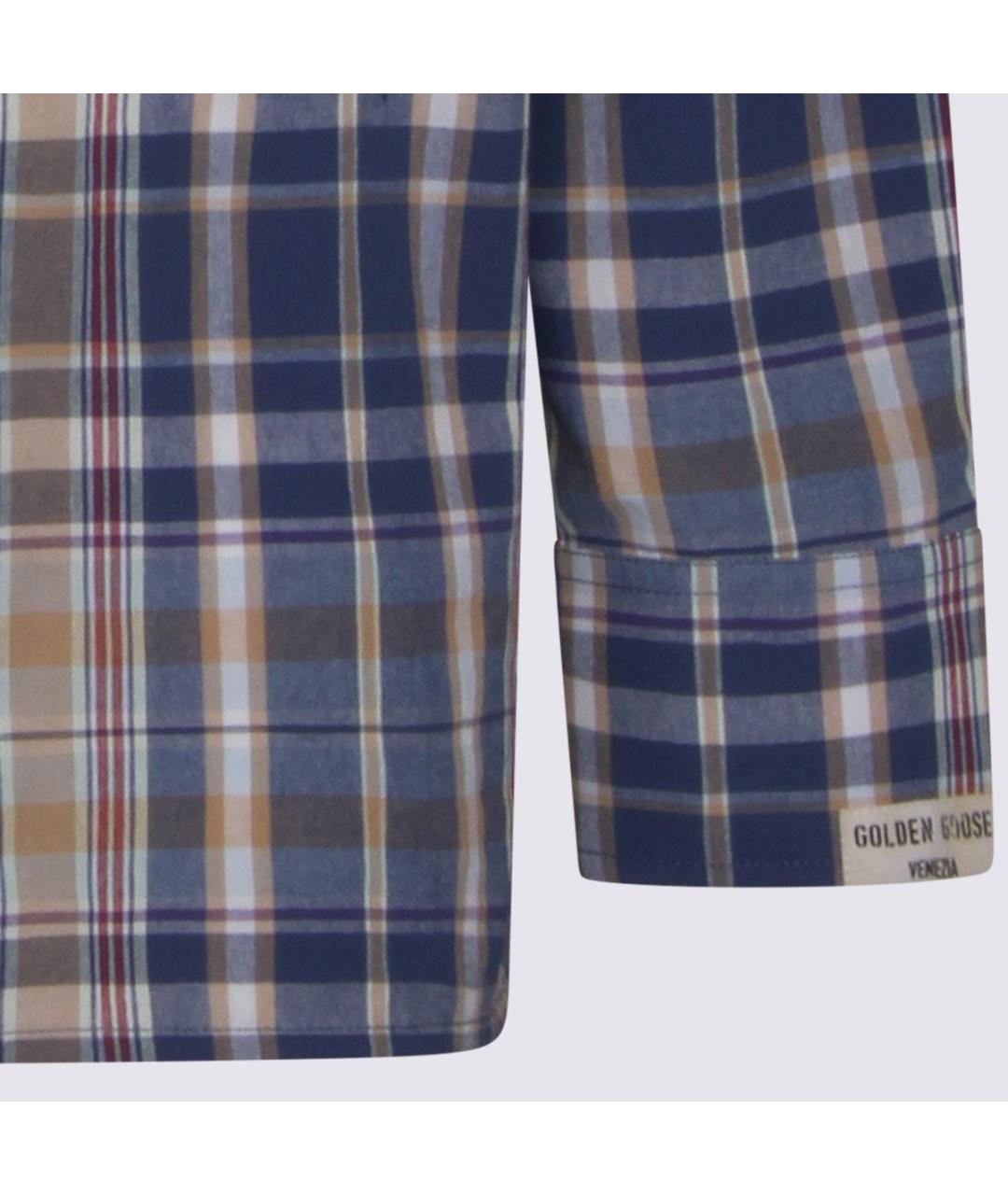 GOLDEN GOOSE DELUXE BRAND Синяя хлопковая кэжуал рубашка, фото 4