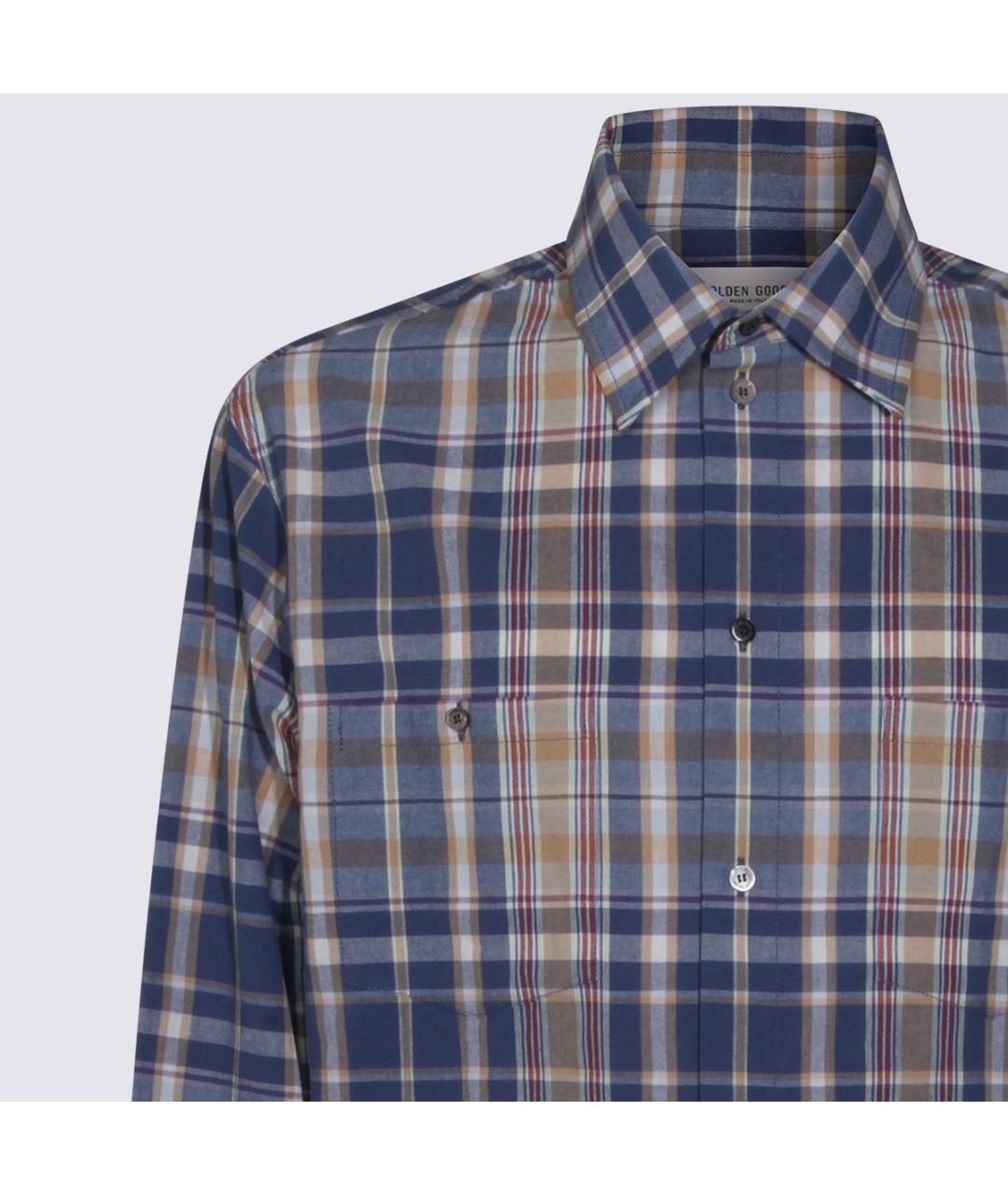 GOLDEN GOOSE DELUXE BRAND Синяя хлопковая кэжуал рубашка, фото 3