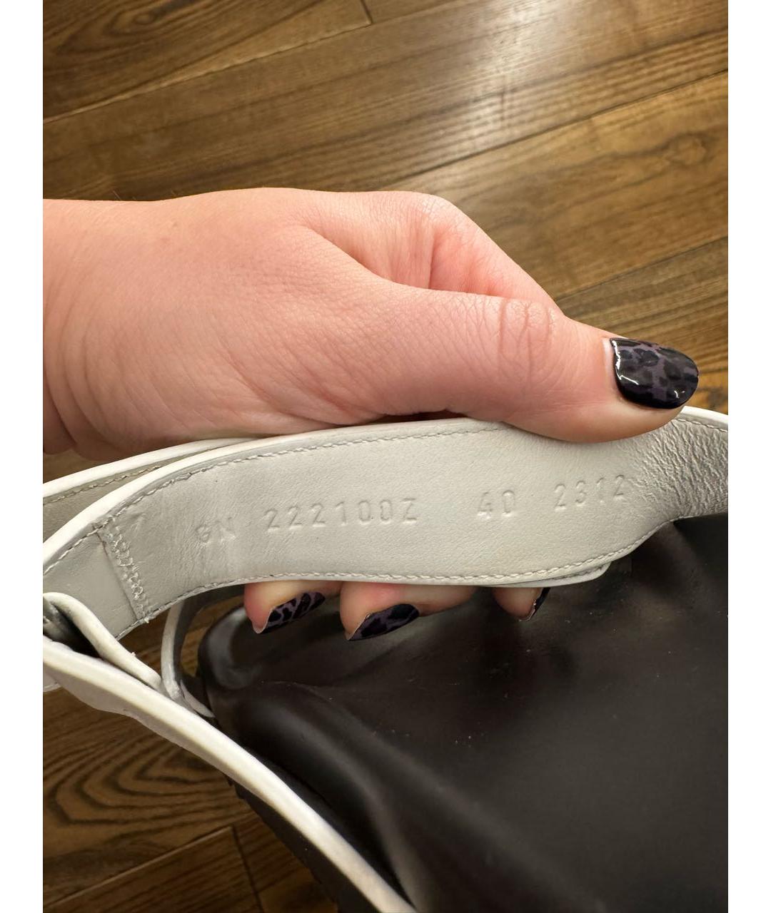 HERMES Белые кожаные сандалии, фото 6