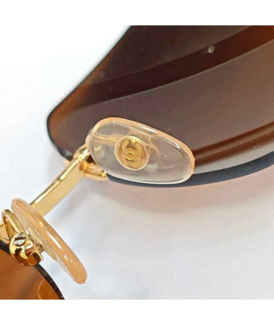 CHANEL Золотые солнцезащитные очки, фото 4
