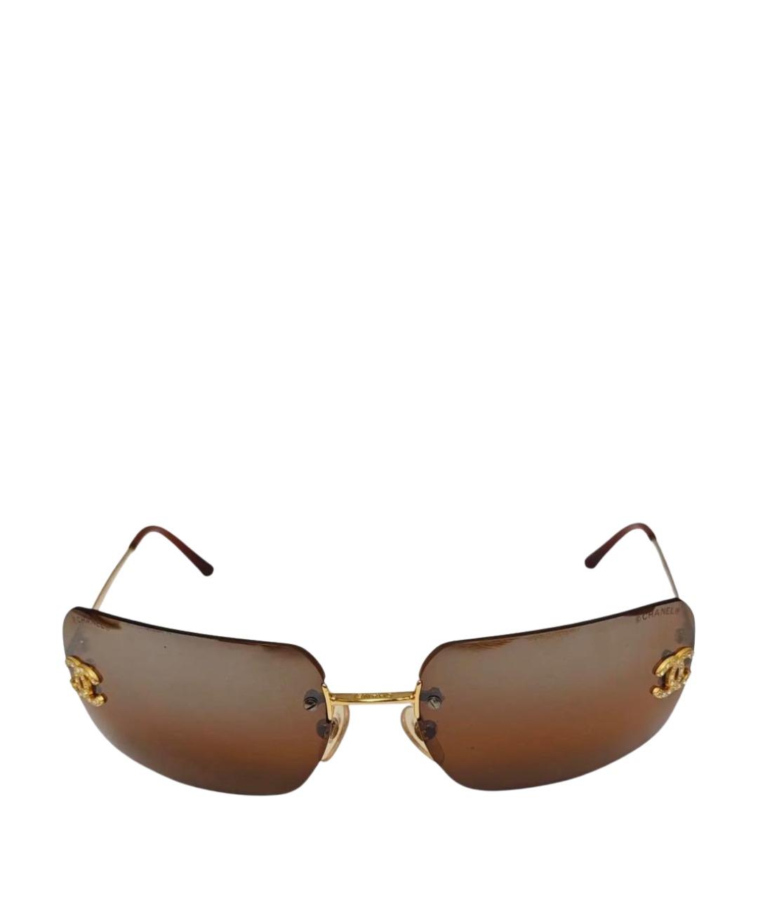 CHANEL Золотые солнцезащитные очки, фото 1