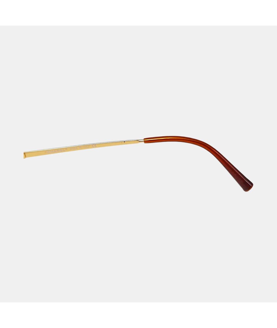 CHANEL Золотые солнцезащитные очки, фото 3