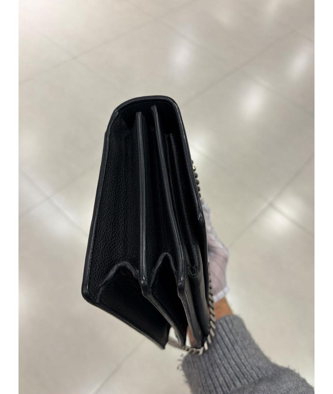 SAINT LAURENT Черная кожаная сумка через плечо, фото 3