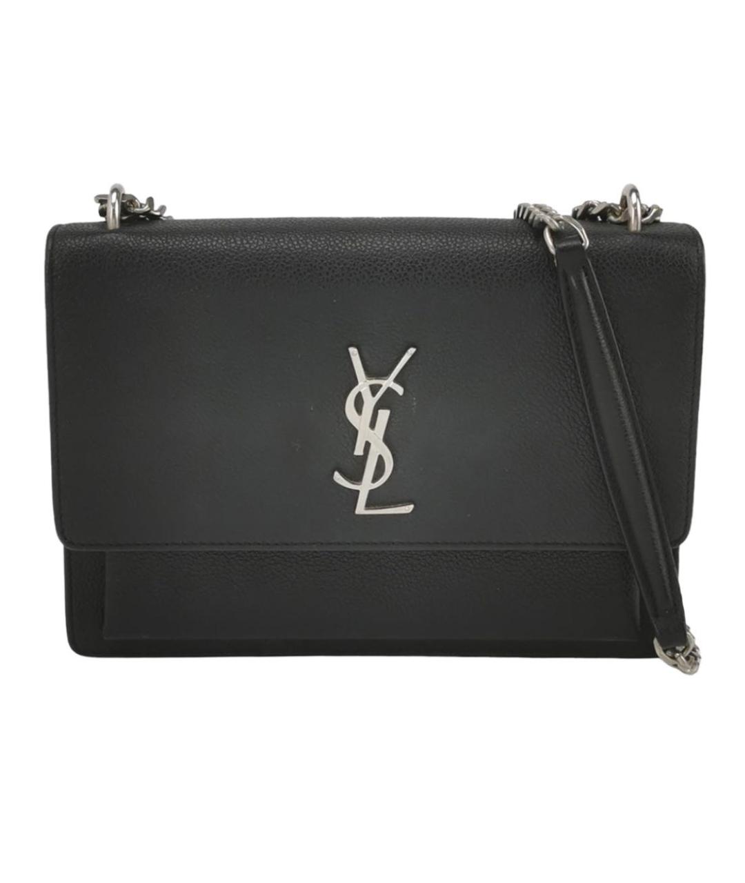 SAINT LAURENT Черная кожаная сумка через плечо, фото 5