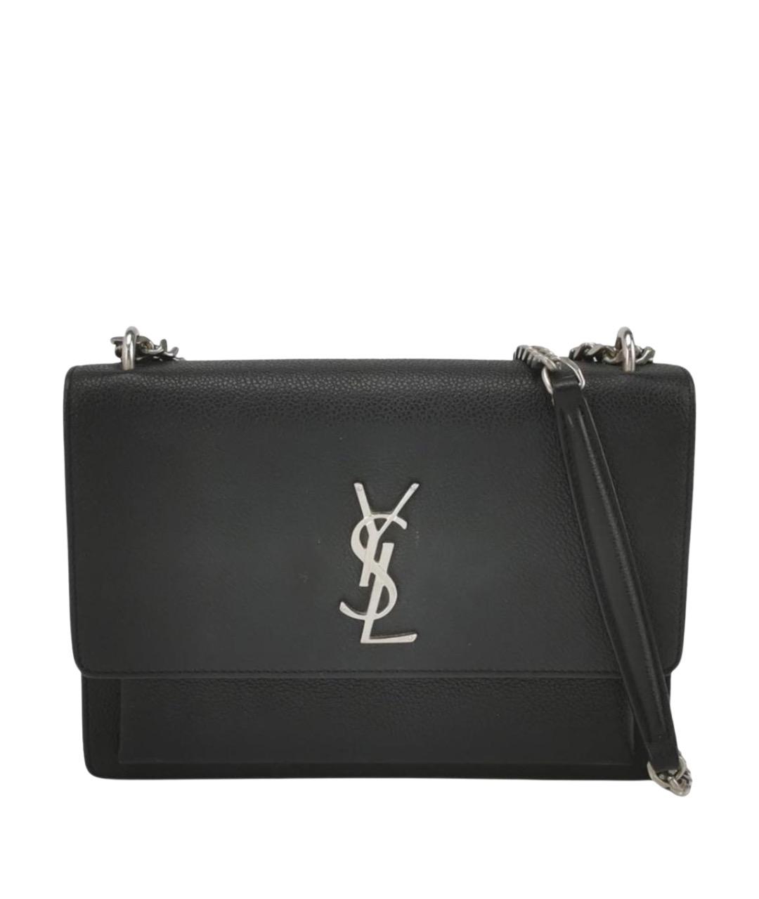 SAINT LAURENT Черная кожаная сумка через плечо, фото 1