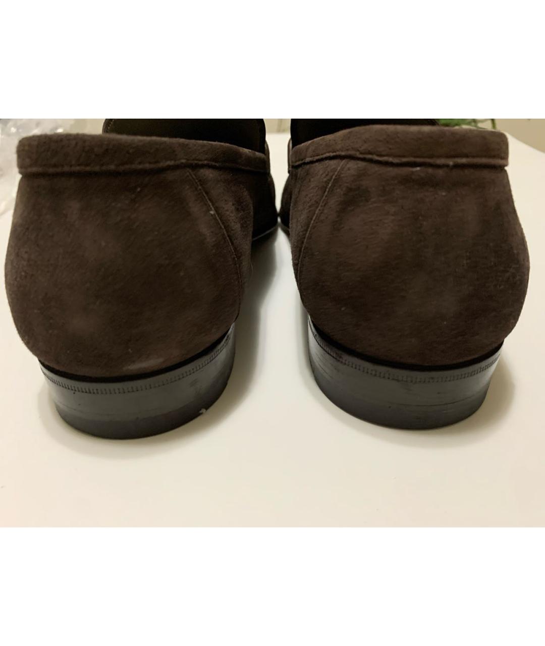 BRIONI Коричневые замшевые низкие ботинки, фото 4