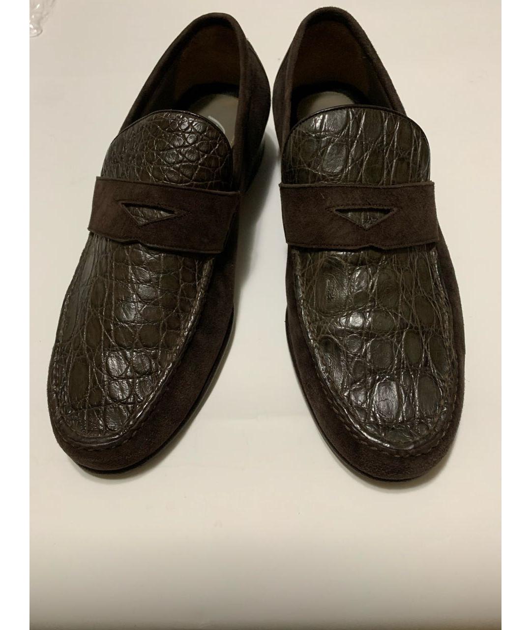 BRIONI Коричневые замшевые низкие ботинки, фото 2