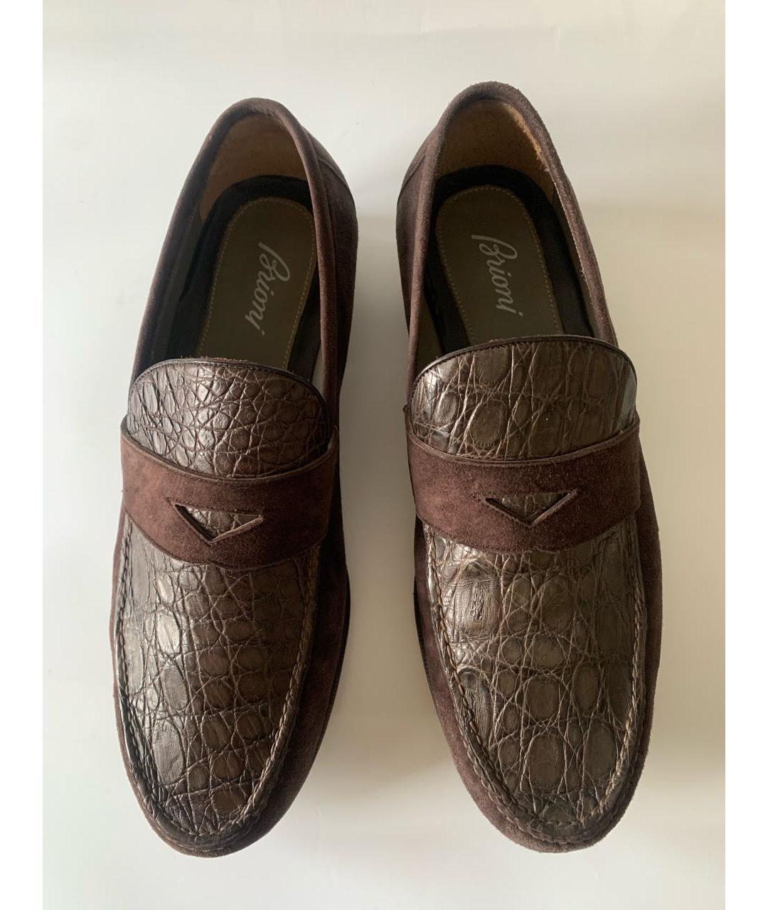 BRIONI Коричневые замшевые низкие ботинки, фото 3