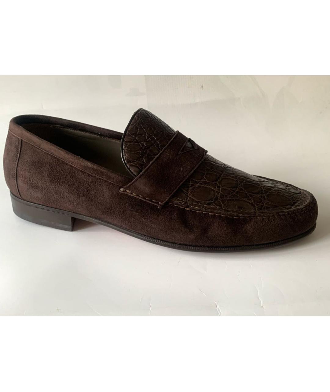 BRIONI Коричневые замшевые низкие ботинки, фото 5