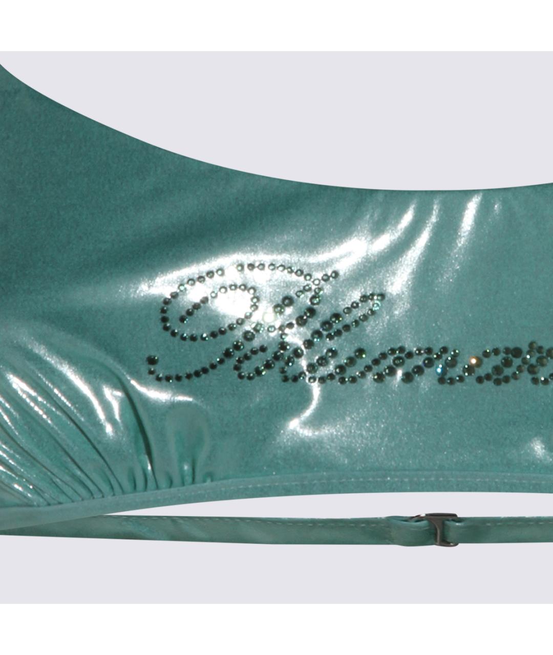 BLUMARINE Бирюзовый полиэстеровый купальник, фото 3