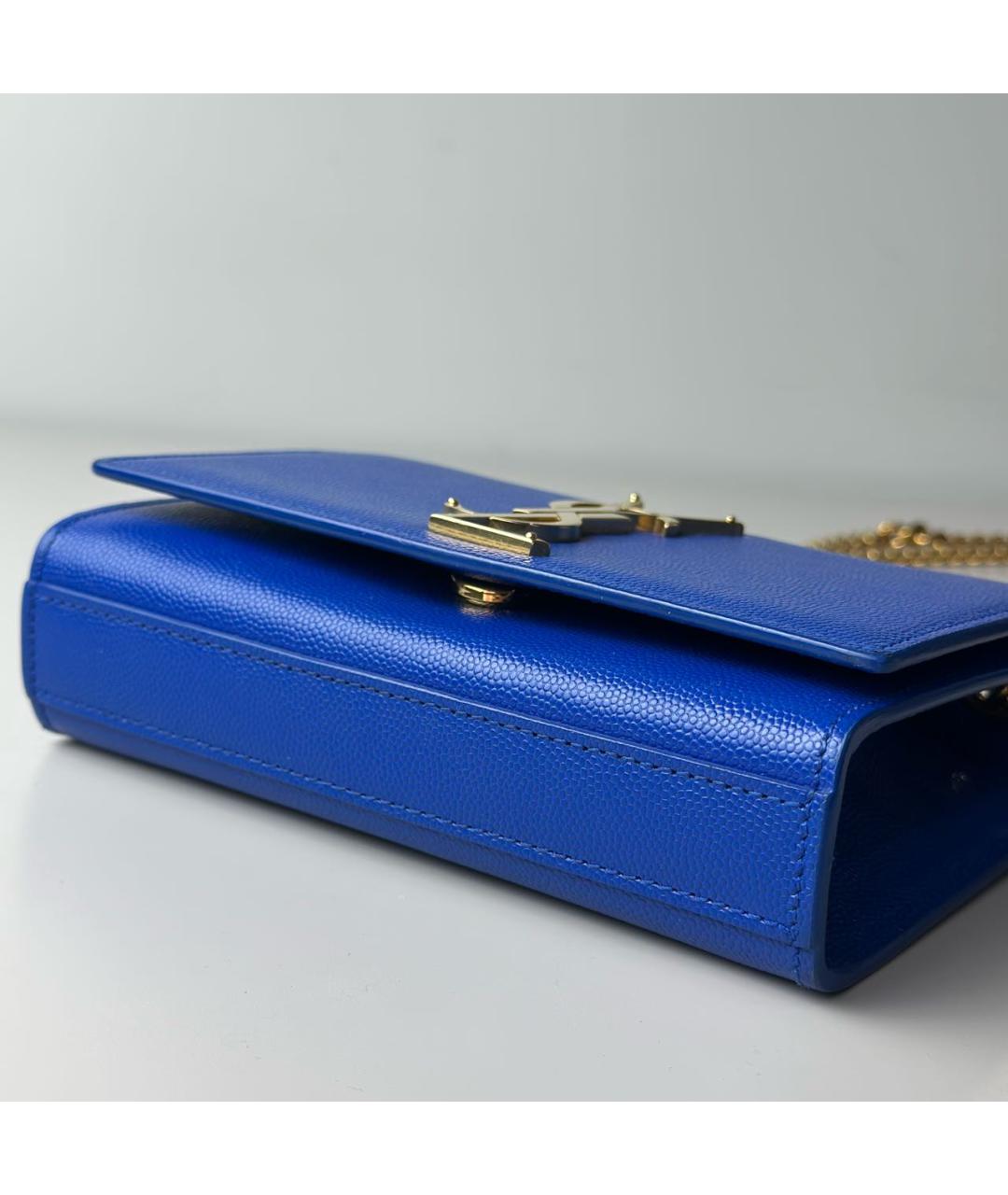 SAINT LAURENT Синяя кожаная сумка через плечо, фото 8