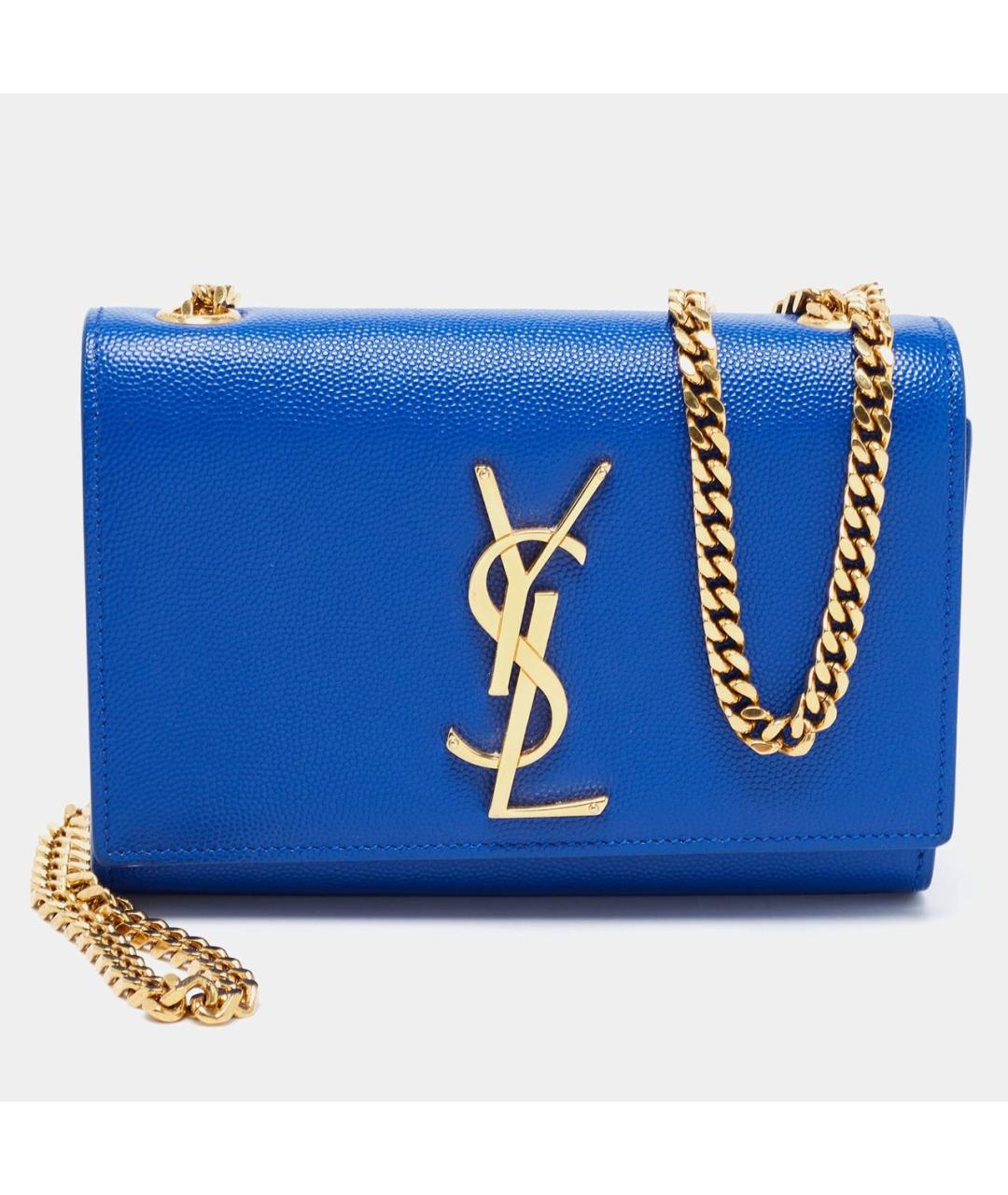 SAINT LAURENT Синяя кожаная сумка через плечо, фото 9