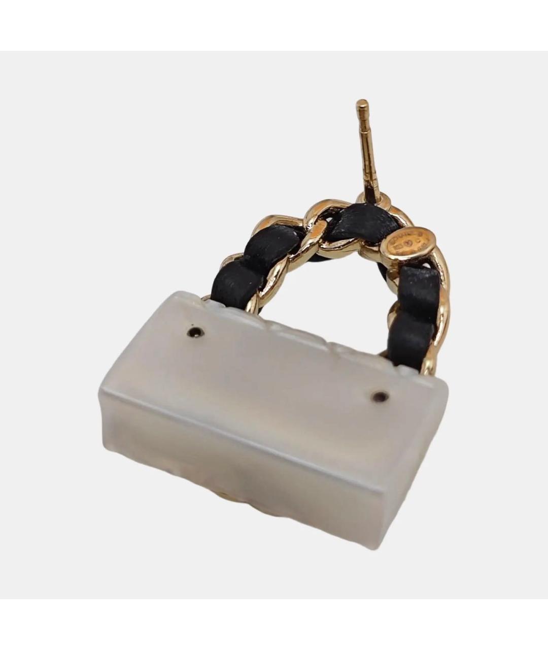 CHANEL Белые серьги, фото 3