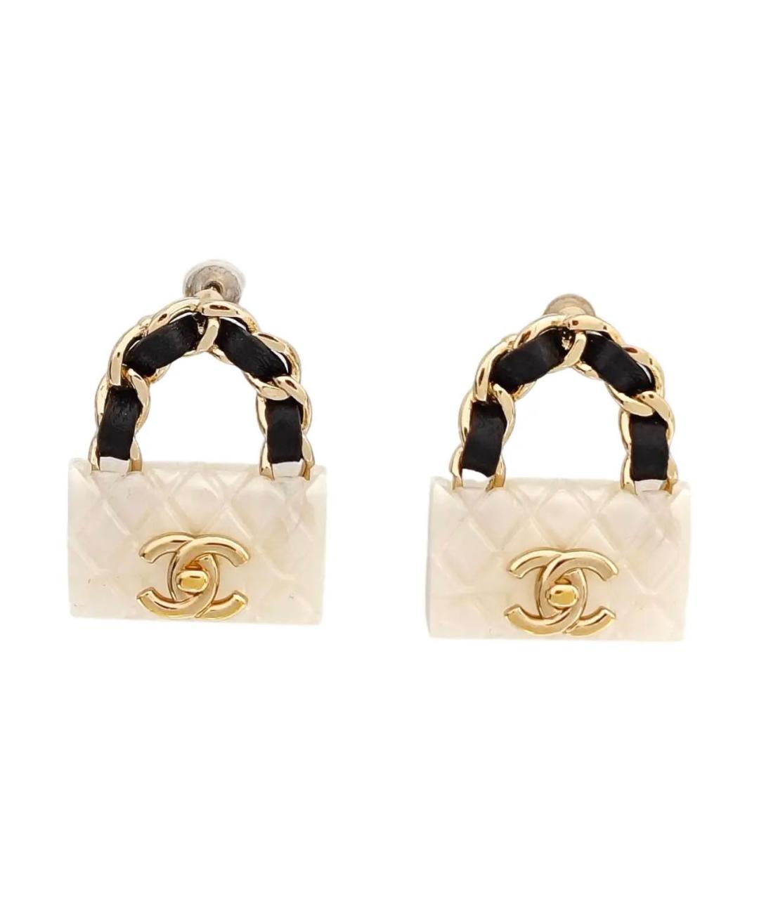 CHANEL Белые серьги, фото 7