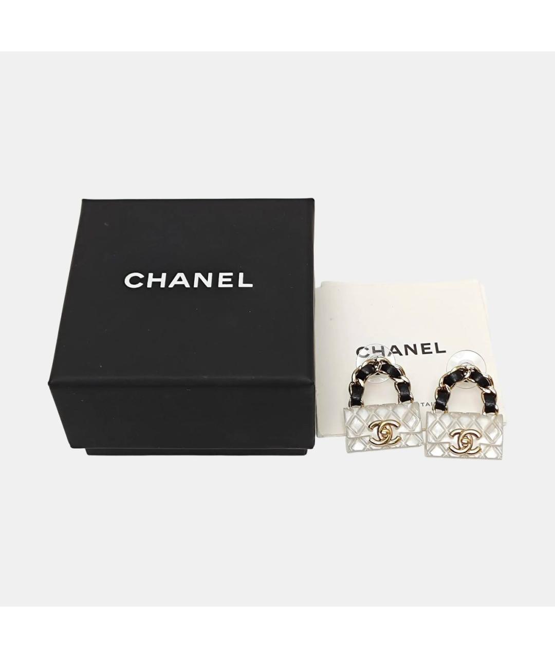 CHANEL Белые серьги, фото 4