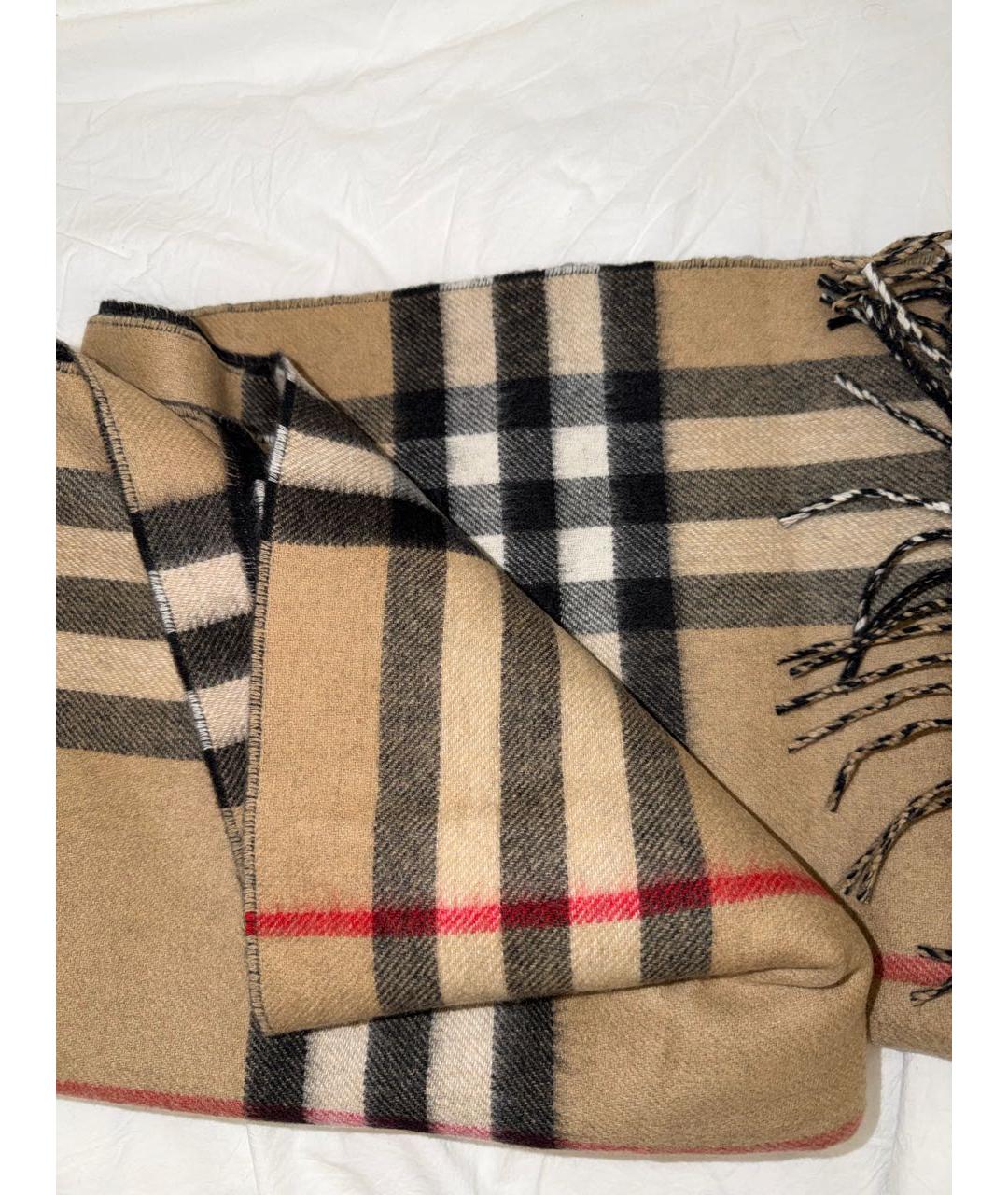 BURBERRY Бежевый кашемировый шарф, фото 3