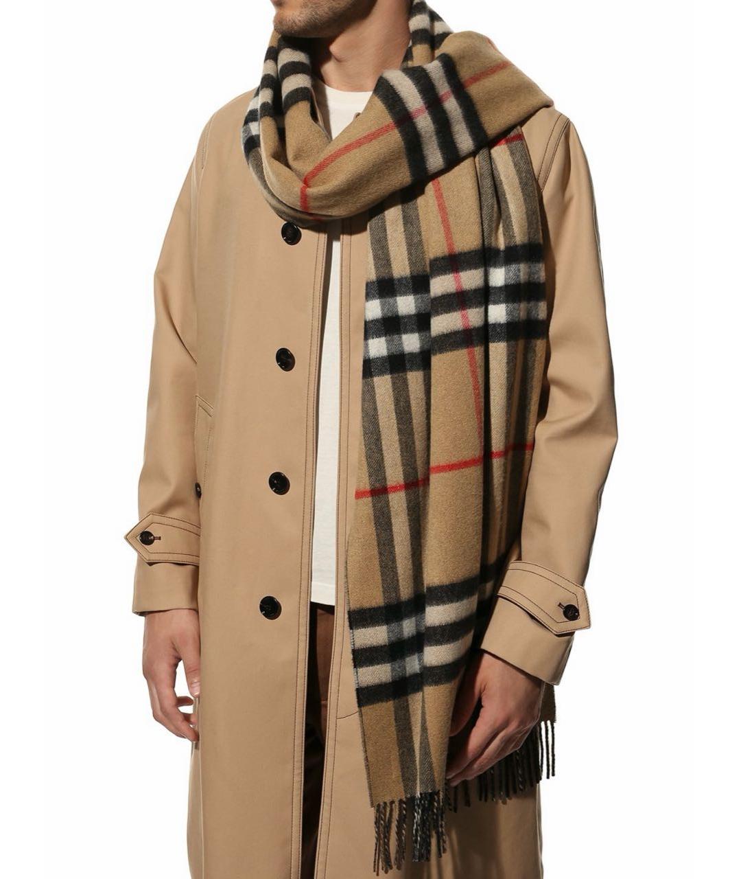 BURBERRY Бежевый кашемировый шарф, фото 6