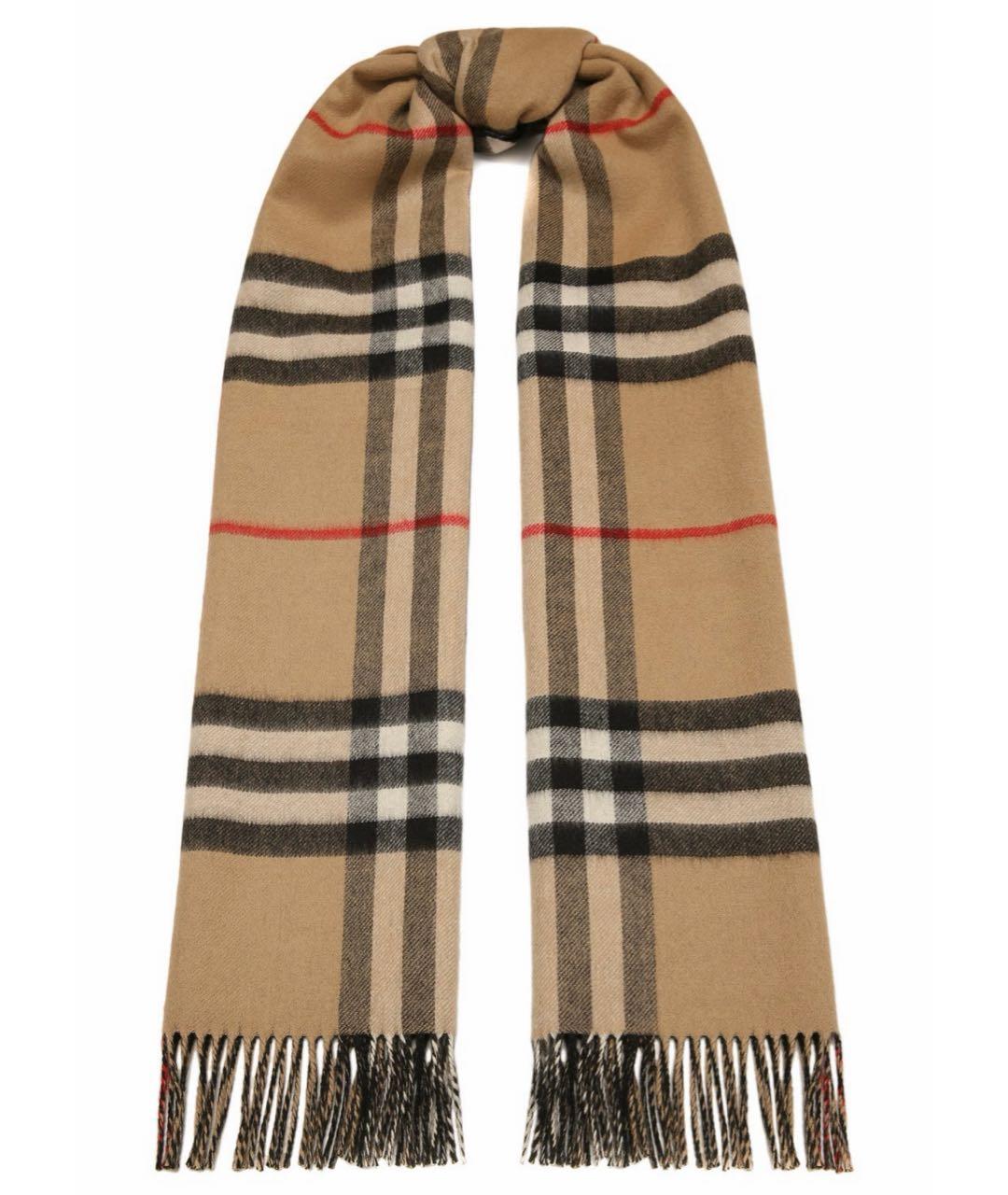 BURBERRY Бежевый кашемировый шарф, фото 1