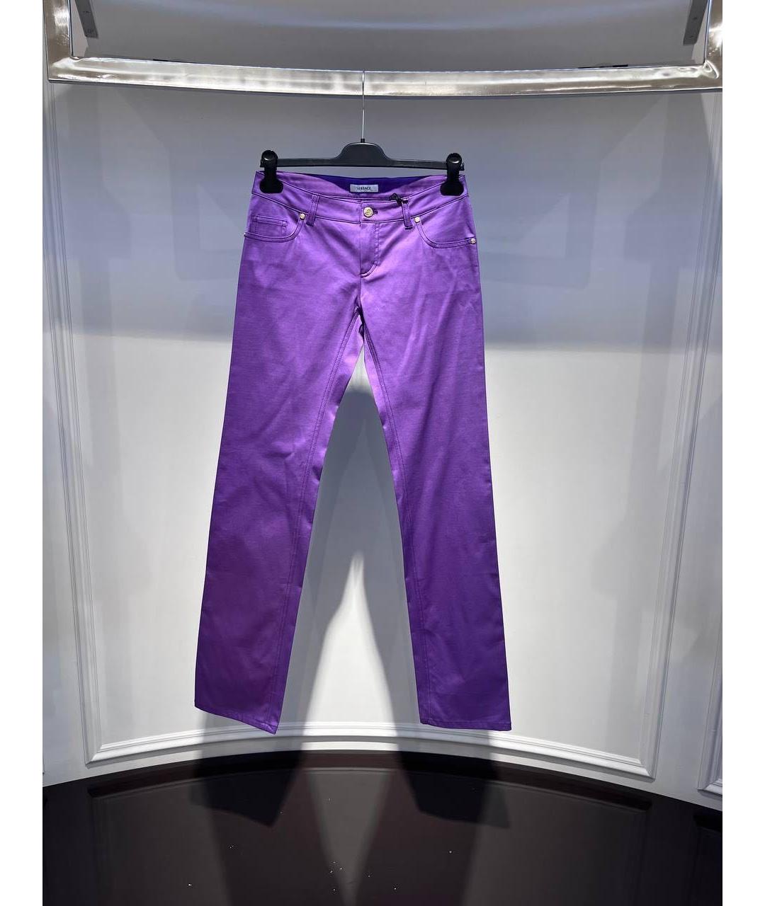 VERSACE Фиолетовые прямые джинсы, фото 4