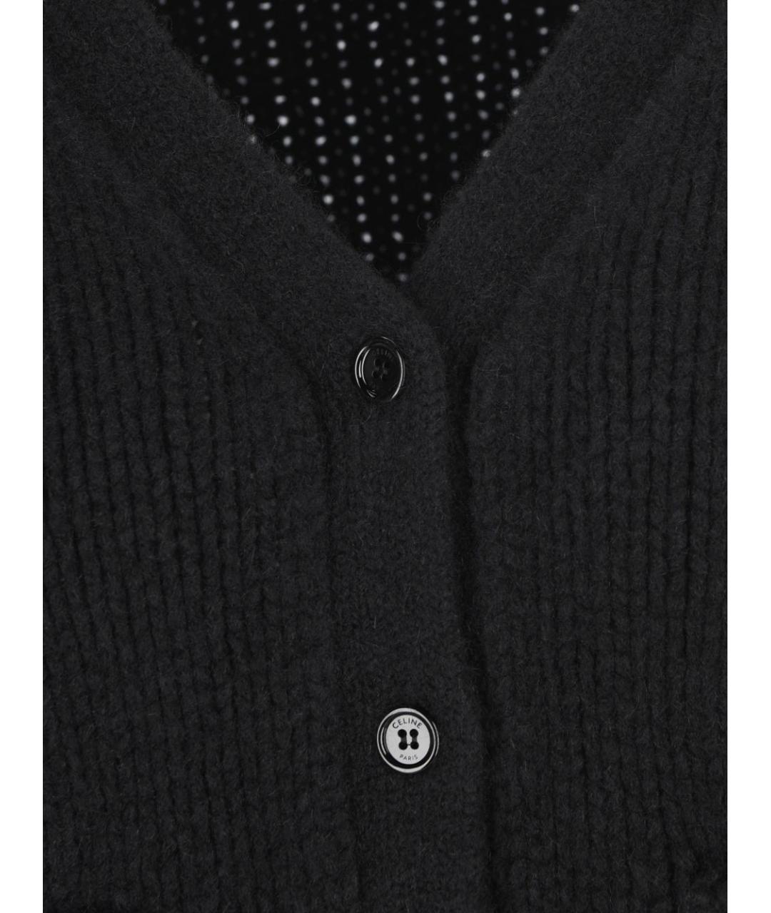 CELINE Черный кашемировый кардиган, фото 2