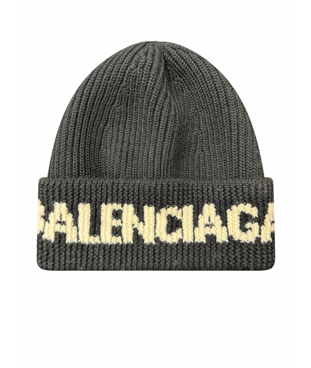 BALENCIAGA Черная шерстяная шапка, фото 1