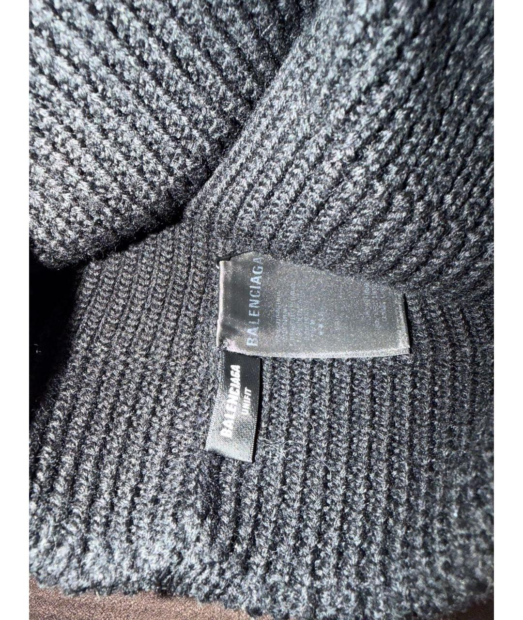 BALENCIAGA Черная шерстяная шапка, фото 4