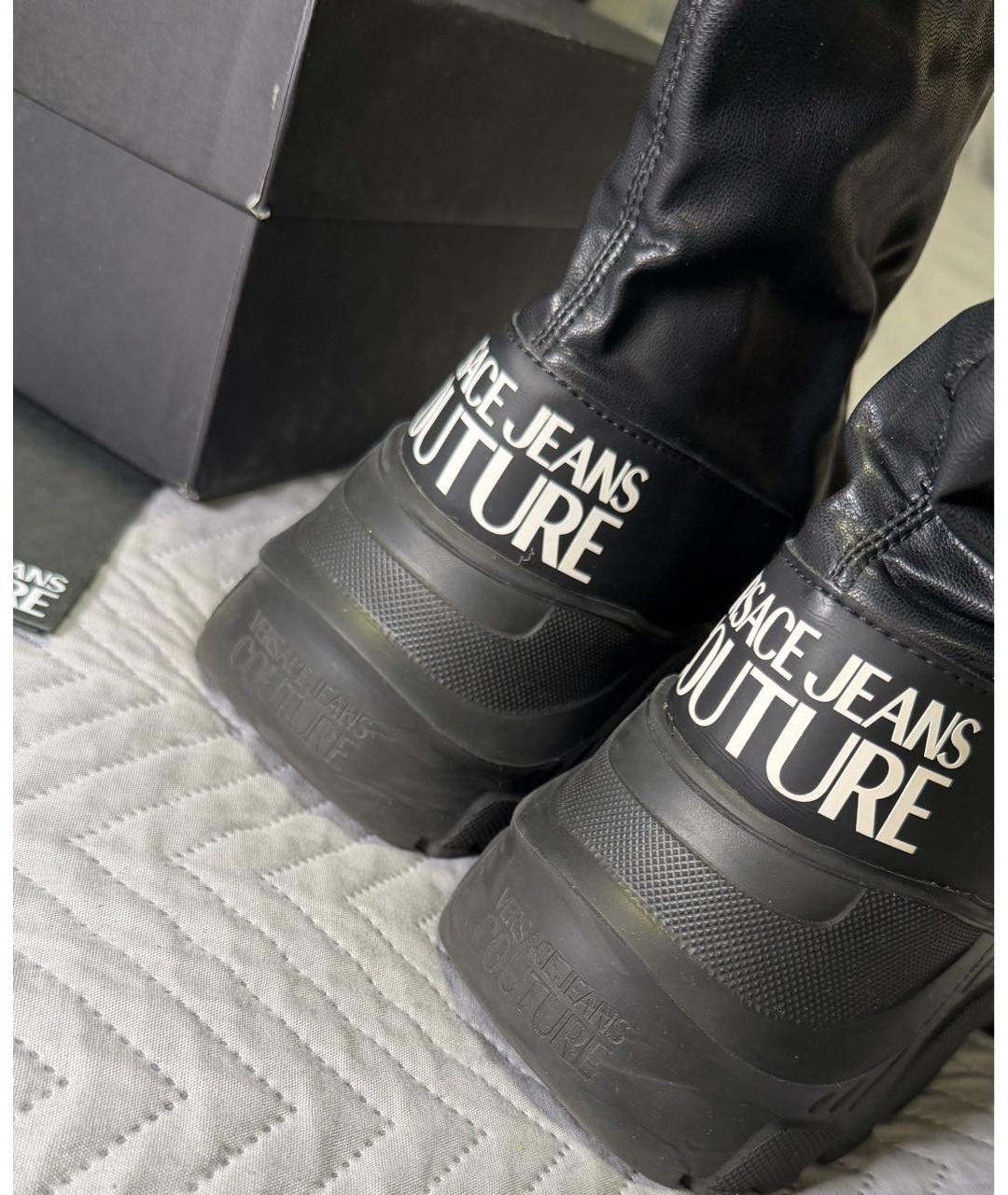 VERSACE JEANS COUTURE Черные полусапоги из искусственной кожи, фото 5