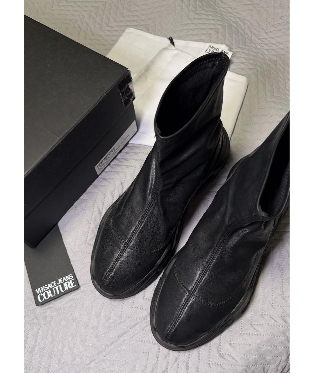 VERSACE JEANS COUTURE Черные полусапоги из искусственной кожи, фото 4